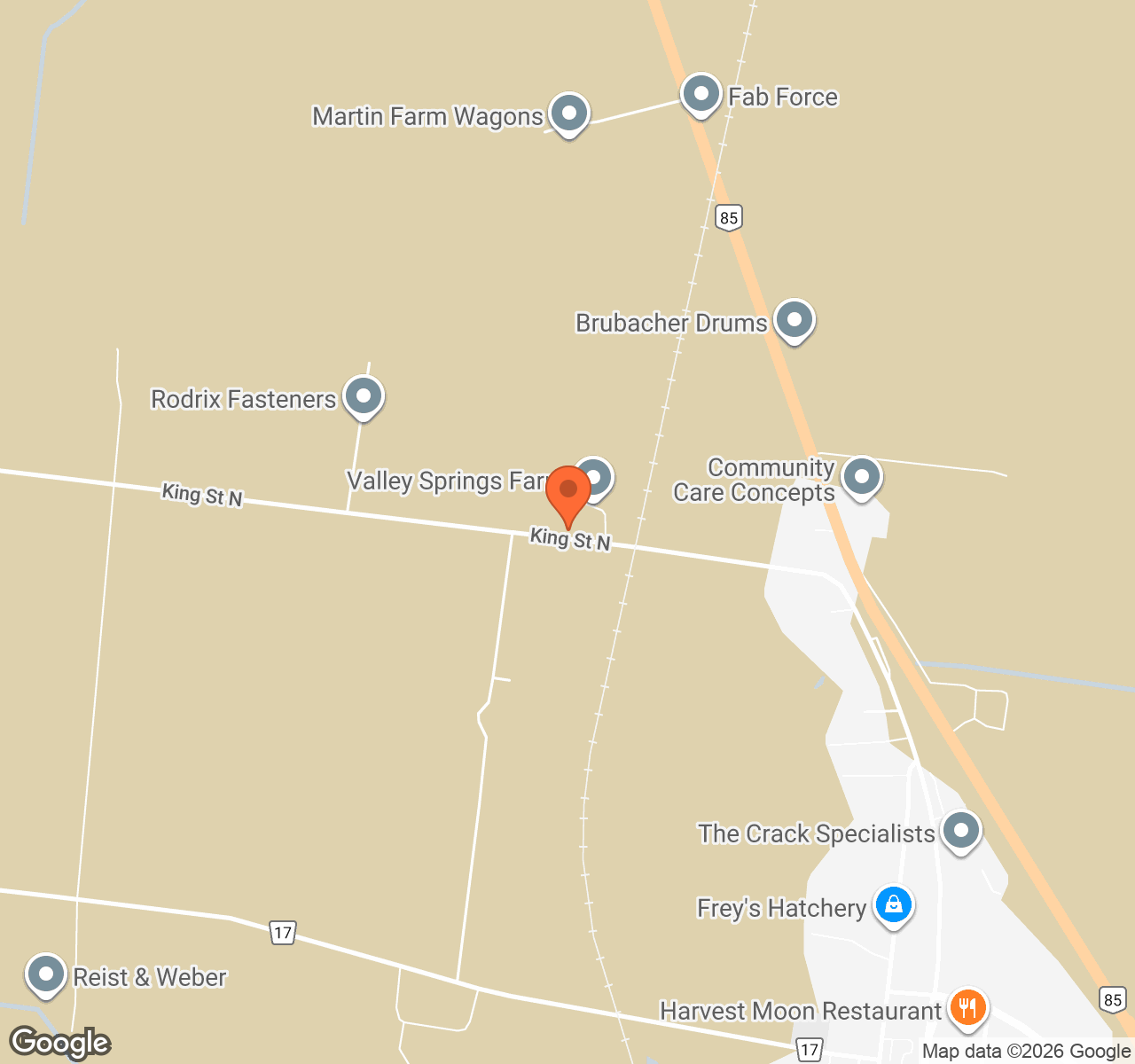 Map showing location of DEN1880